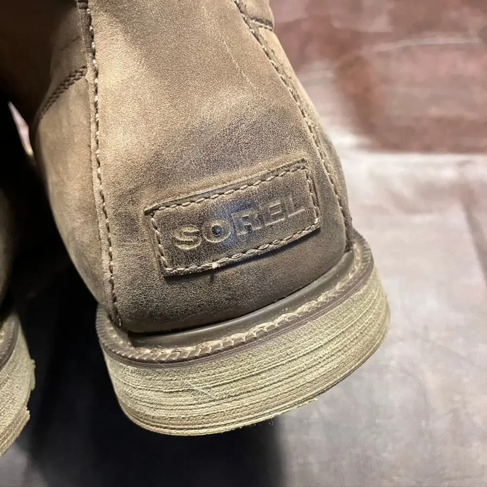 Sorel Madson Moc‎ Toe Waterproof Boots Tan Men's 14 Leather Rugged Outdoor